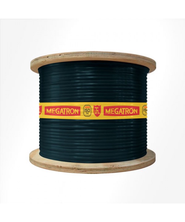 Cabo LAN Cat 5E Capa Dupla Megatron Preto  4 x 24 AWG 8 vias ( Bobina 305 mt )