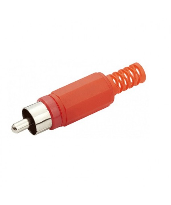 Plug RCA macho plastico vermelho