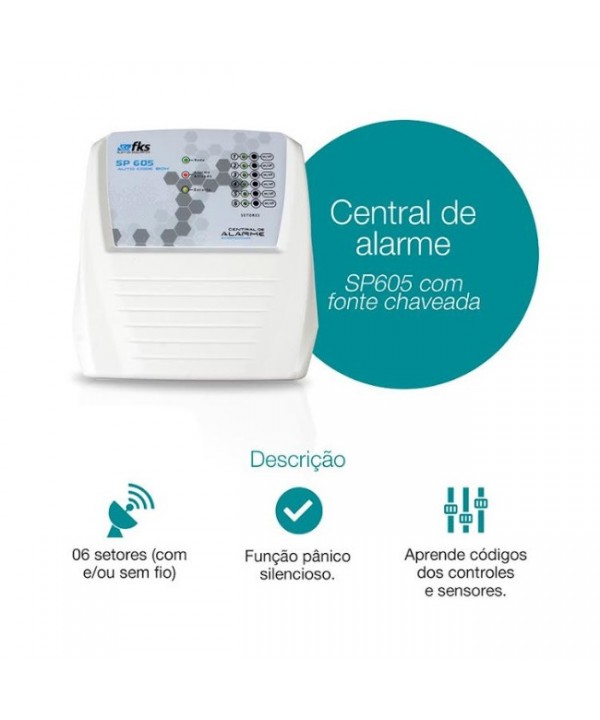 Central de alarme FKS 6 setores