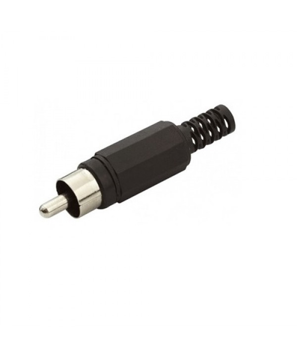 Plug RCA macho plastico preto