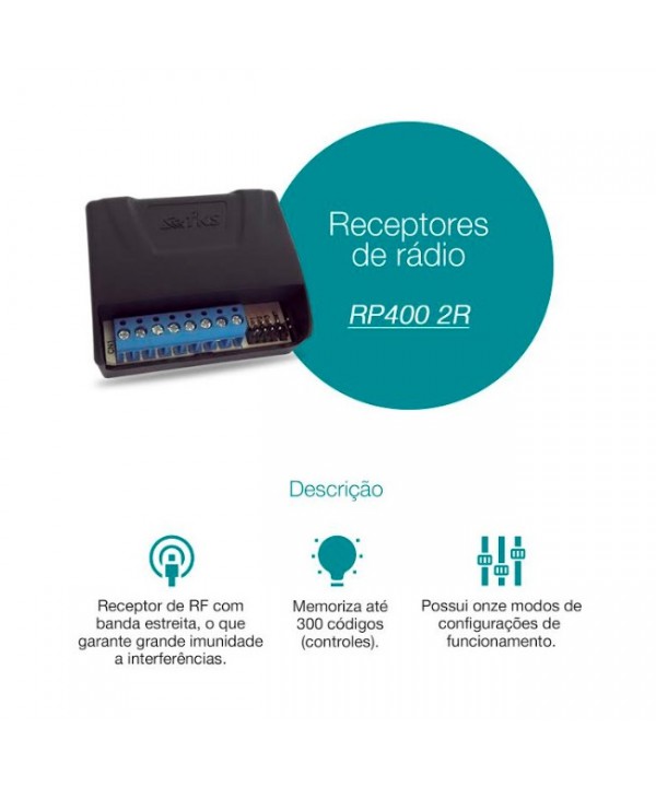 Receptor 2 canais FKS RP-400 ( com pulso ou retenção )