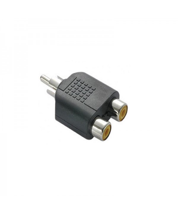 Adaptador plug RCA macho para 2 RCA femea