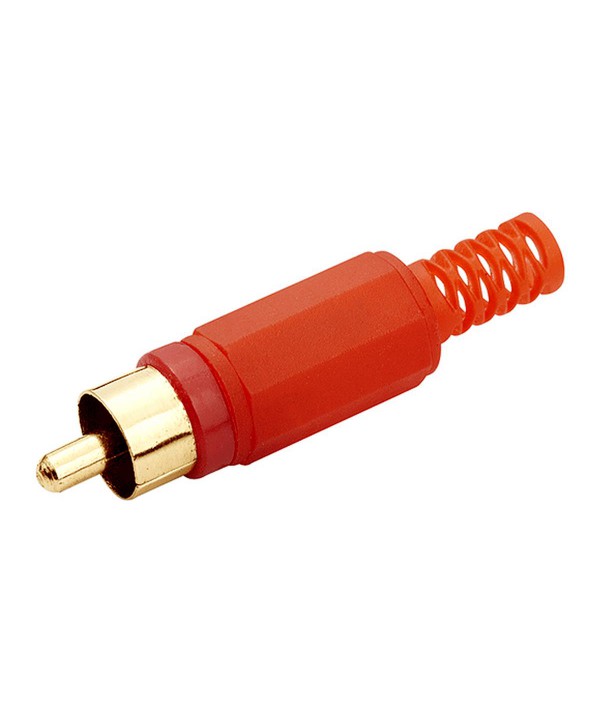 Plug RCA femea plastico vermelho