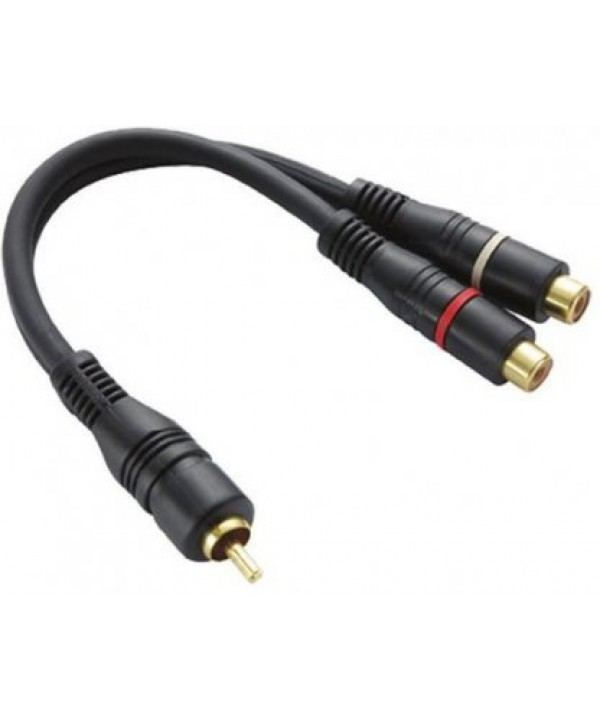 Cabo Y 1 plug RCA macho para 2 RCA femea ( 20 cm )