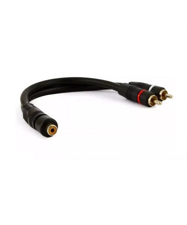 Cabo Y 1 plug RCA femea para 2 RCA macho ( 20 cm )